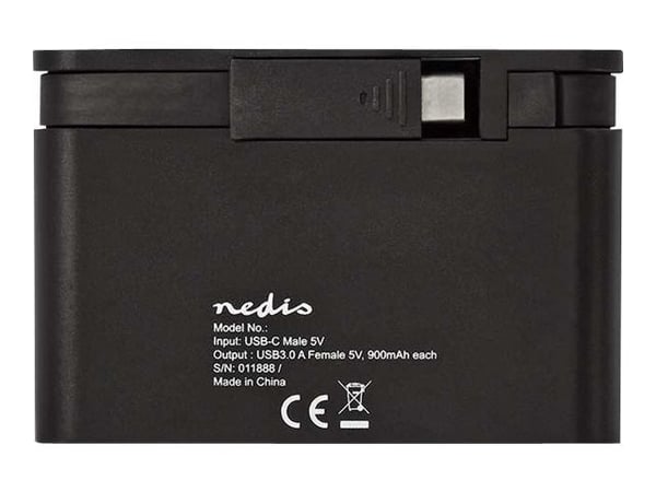 Nedis TCARF200BK - Keskitin - 4 x SuperSpeed USB 3.0 - pöytätietokoneet