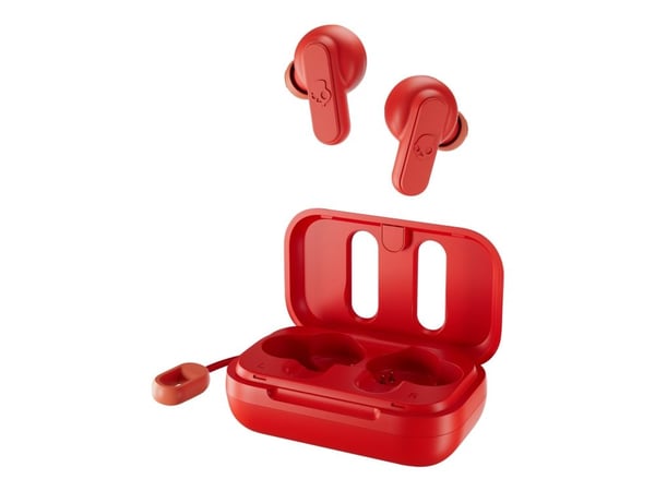 Skullcandy Dime - True wireless-hodetelefoner med mikrofon - ørepropp - Bluetooth - lydisolerende - golden age red