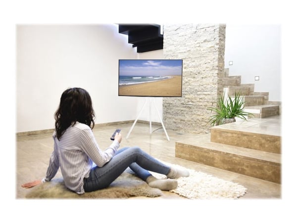 Hama "Easel Design" - Stativ - for TV - metall - hvit - skjermstørrelse: 37"-75" - plassering på gulv