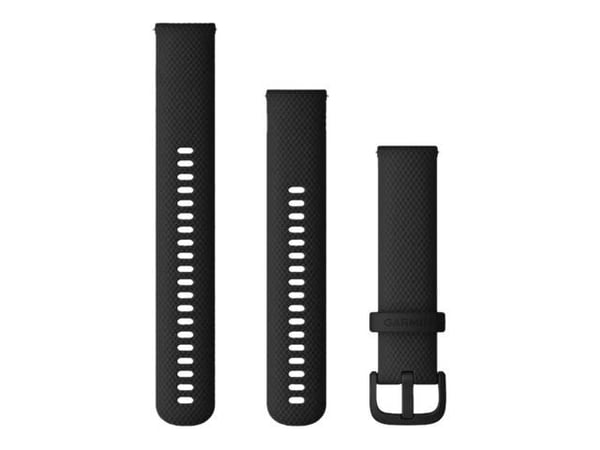 Garmin - Band för smart klocka - 125 - 218 mm - svart - för Forerunner 245, 55; Venu Sq, Sq Music Edition; vívoactive 3; vívomove 3, Luxe, Style