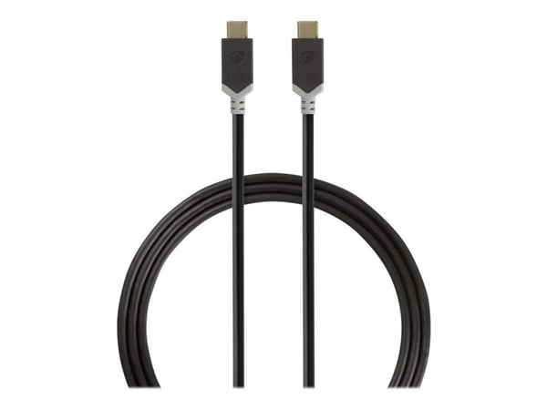 Nedis - USB-kabel - USB-C (hane) till USB-C (hane) - USB 3.1 Gen 1 - 1 m - antracit