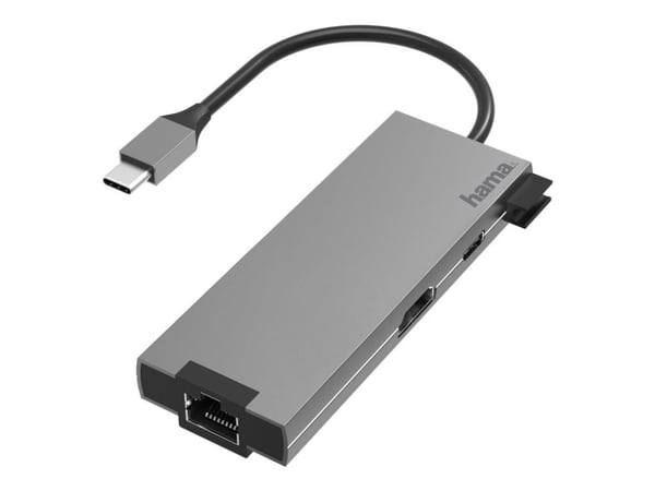 Hama Multiport Adapter - Dockningsstation - USB-C 3.2 Gen 1 - HDMI - 1GbE