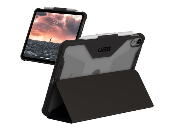 UAG Rugged Case for iPad 10.9 (10th Gen, 2022) - Plyo Black/Ice - Vikbart fodral för surfplatta - medicinsk grad - issvart - för Apple 10.9-inch iP...
