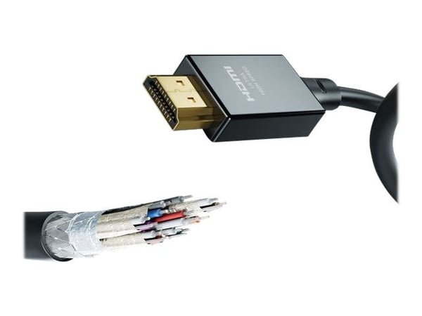 in-akustik Star - Ultra High Speed - HDMI-kabel med Ethernet - HDMI hann til HDMI hann - 1 m - trippel beskyttelse - svart - 10K120Hz (10240x4320) ...