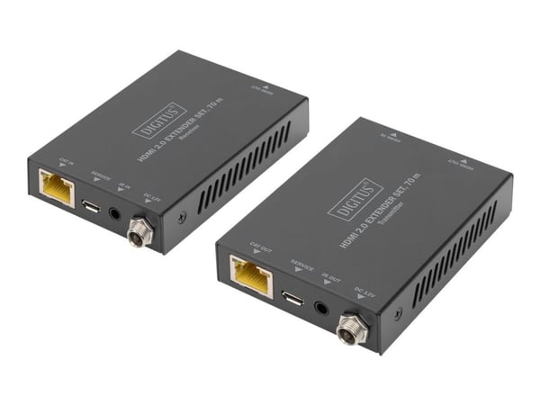 DIGITUS DS-55506 - Sender og mottaker - video/lyd/infrarød-utvider - HDMI - over CAT 5e/6/6a/7 - opp til 70 m