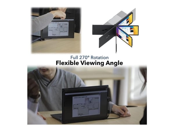 Mobile Pixels DUEX Plus - LCD-skärm - 13.3" - bärbar - 1920 x 1080 Full HD (1080p) @ 60 Hz - 300 cd/m² - 2xUSB-C