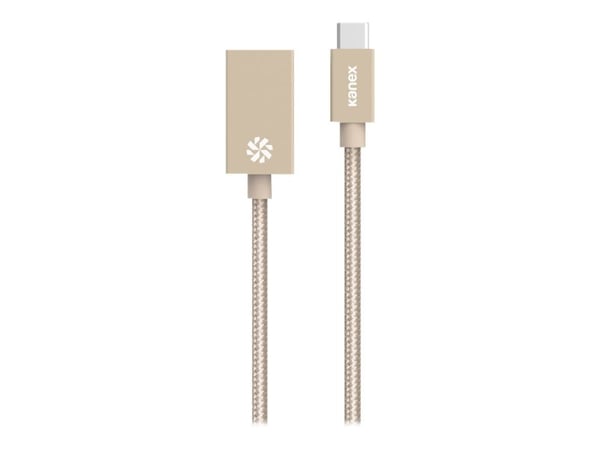 Kanex - USB-sovitin - USB-C (uros) USB Type A (naaras) - 20,3 cm - käännettävä C-liitin - kultainen