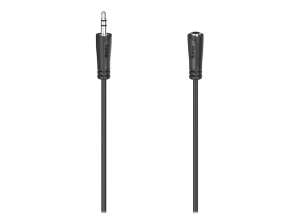 Hama - Lydforlengelseskabel - mini-phone stereo 3.5 mm plugg til mini-phone stereo 3.5 mm hunn - 3 m - svart