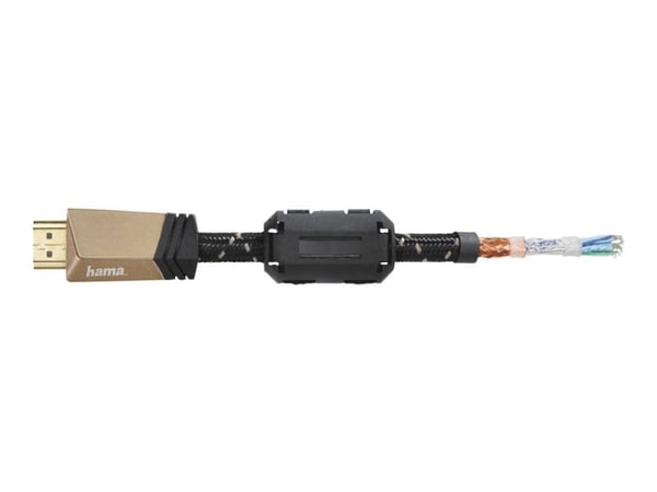 Hama - Premium High Speed - HDMI-kabel med Ethernet - HDMI plugg til HDMI plugg - 1.5 m - skjermet - bronsekaffe - 4K-støtte