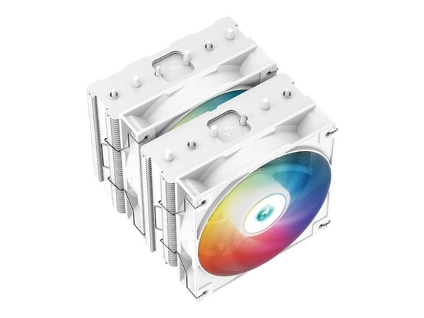 Deepcool AG620 WH ARGB - Prosessorkjøler - (for: LGA1155, LGA2011, LGA1150, LGA2011-3, LGA1151, AM4, LGA2066, LGA1200, LGA1700, AM5) - 120 mm - hvit