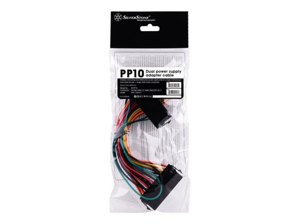SilverStone PP10 - Förlängningskabel för ström - 24-pin ATX (hona) till 24-pin ATX (hane) - 50 cm