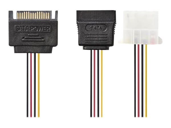 Nedis - Strømadapter - SATA-strøm (hann) til 4-pin intern strøm, SATA-strøm (hunn) - 15 cm - forskjellige