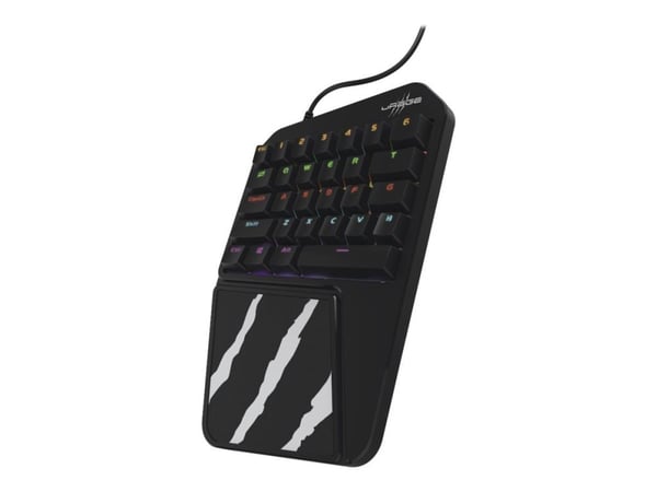 Hama uRage Exodus 410 One-Handed - Tastatur - bakgrunnsbelyst - USB - tastsvitsj: Outemu Blue - svart