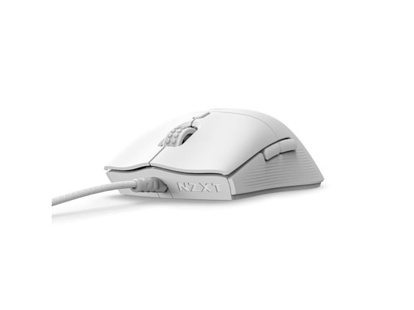 NZXT Lift 2 Symm - Mus - høyre- og venstrehåndet - optisk - 6 knapper - kablet - USB 2.0 - matt hvit