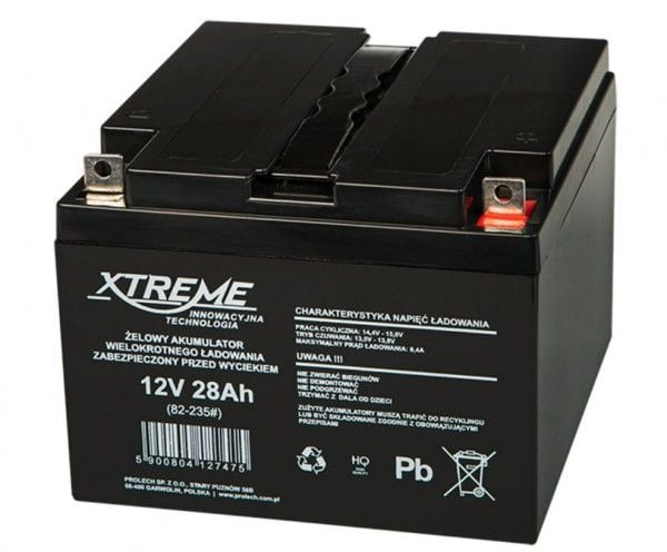 Blow gelbatteri 12V 28Ah XTREME