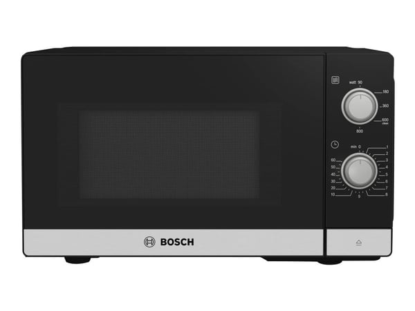 Bosch Serie 2 FFL020MS2, Pöytämalli, Solo-mikroaaltouuni, 20 L, 800 W, Rotaatio, Musta, Ruostumaton teräs