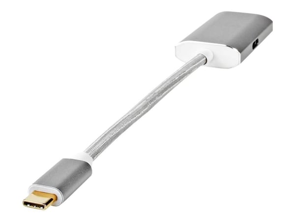 Nedis Fabritallic - USB / DisplayPort-adapter - USB-C (hann) til DisplayPort, USB-C (hunn) - USB 3.2 Gen 1 - 20 cm - formstøpt, rund, 1080p-støtte,...