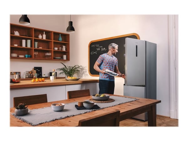 Gorenje NRK6192AS4 - Kjøleskap/fryser - bunnfryser - bredde: 59.5 cm - dybde: 59 cm - høyde: 186 cm - 304 liter - Klasse E - grå