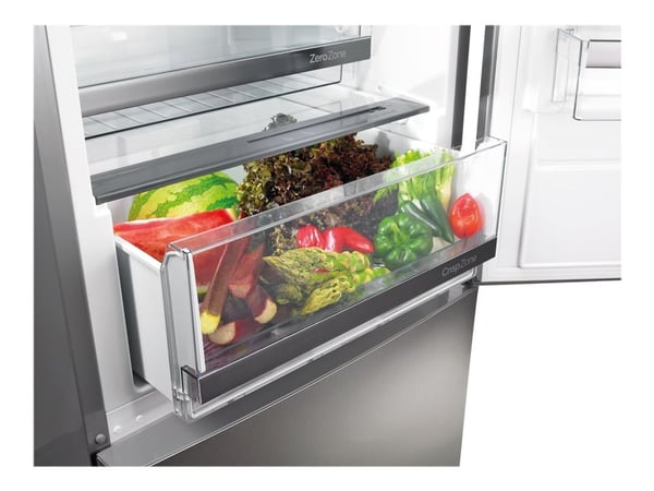Gorenje NRK6192AS4 - Kjøleskap/fryser - bunnfryser - bredde: 59.5 cm - dybde: 59 cm - høyde: 186 cm - 304 liter - Klasse E - grå