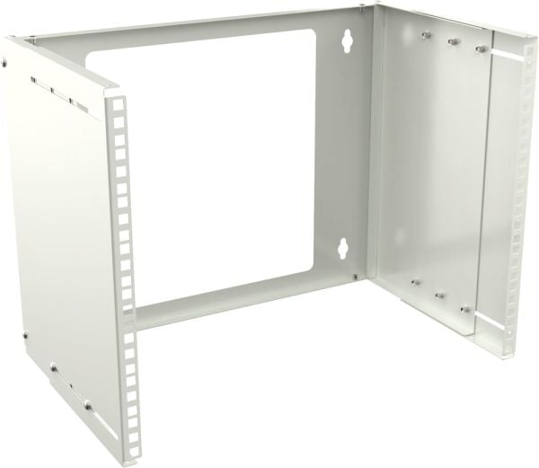 Lanview by Logon - Montering av vägghylla öppen ram - adjustable depth - vit - 8U - 19"