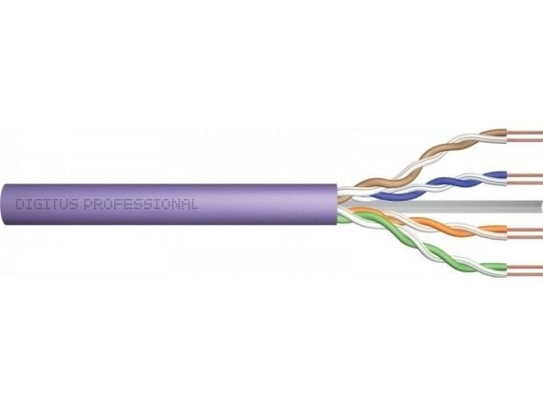 DIGITUS Professional - Installation cable - 6.8 mm - UTP - simpleks - CAT 6 - IEEE 802.5/IEEE 802.3 - halogenfri, riser, solid, campus - purpur, RA...