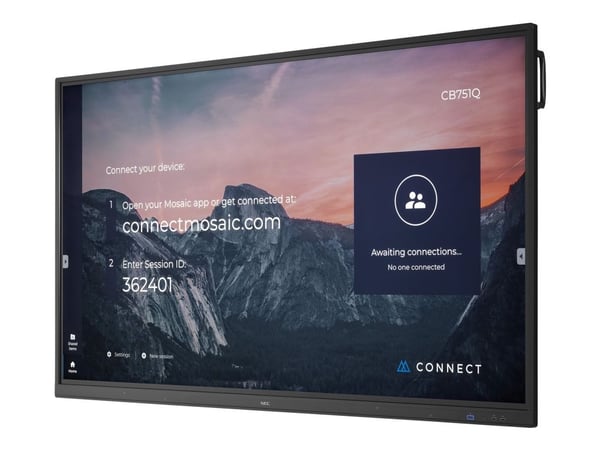 NEC MultiSync CB751Q - 75" Diagonal klass LED-bakgrundsbelyst LCD-skärm - interaktiv - 4K UHD (2160p) 3840 x 2160 - direktupplyst LED - svart
