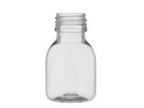 Pharmaflaska sirap 60 ml Ø43xH74 mm 30% RPET, 640 st/fp