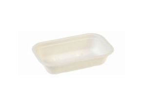 Bakke Rektangulær 1000ml L22.9xB15.3xH5.7cm Bagasse Bionedbrydelig Hvid,2 ps x 125 stk/krt