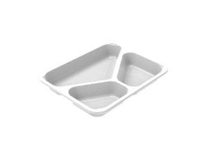 Bakke 3-rum C2227-3A 405/210/155ml L227xB178xH30mm CPET Hvid,492 stk/krt