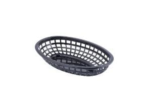 Kurv oval L23.5xB15.5xH5cm plast Sort,36 stk/krt