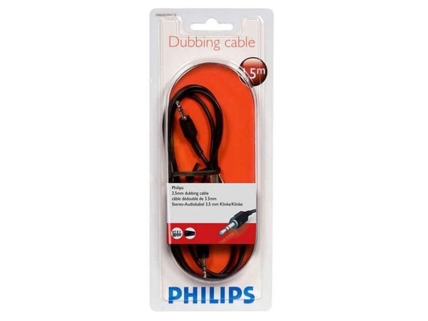Philips Stereokopiointikaapeli SWA2529W/10, 3.5mm, Uros, Uros, 1,5 m, musta