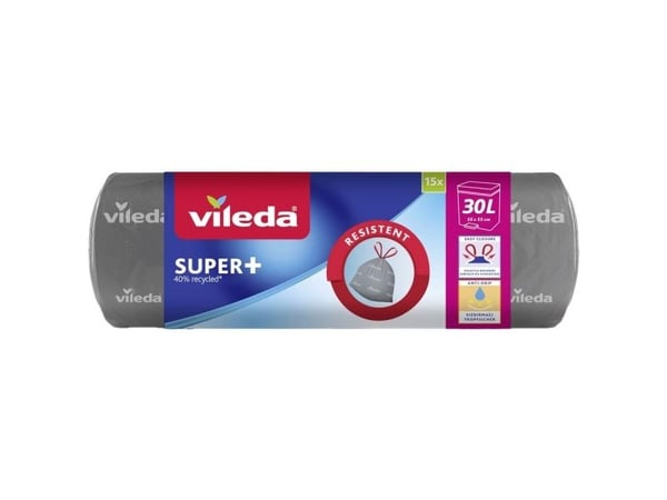 Vileda SUPER+ avfallspåsar 30 L 171448 (15 st)