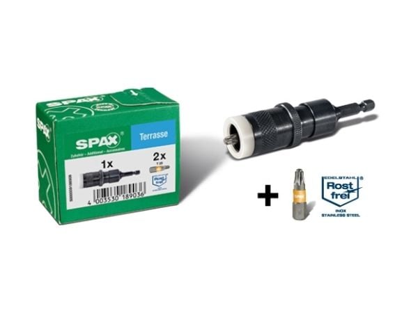 SPAX 5000009186909, Skruesetter, 1 stykker, Sekskantet, Sort, 25,4 / 4 mm (1 / 4"), 2 stykker