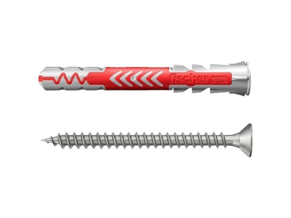 Fischer 537670, Skrue- og veggpluggsett, Murstein, Betong, Pozidriv, PZ2, 50 mm, 6 mm