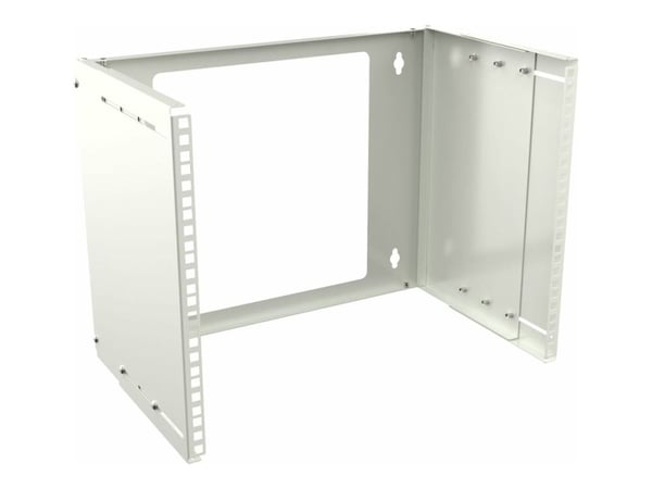 Lanview by Logon - Montering av vägghylla öppen ram - adjustable depth - vit - 8U - 19"
