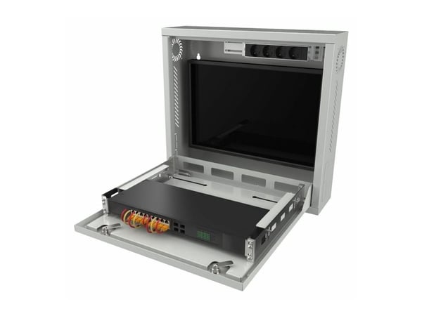 Lanview by Logon - Rack skåp - 58 x 15, slim - väggmontering - vit, RAL 7035 - 1U - 19"