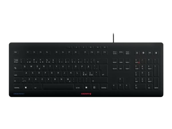 CHERRY STREAM KEYBOARD - Tastatur - desinfiserbart hygienetastatur - vaskbar - USB - QWERTY - Nordisk