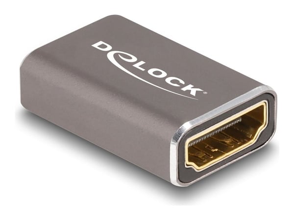 Delock - High Speed - HDMI-sovitin Ethernetillä - HDMI-naaras - HDMI-naaras - harmaa - 8K60 Hz (7680 x 4320) tuki Delock - High Speed - HDMI-sovitin Ethernetillä - HDMI-naaras - HDMI-naaras - harmaa - 8K60 Hz (7680 x 4320) tuki