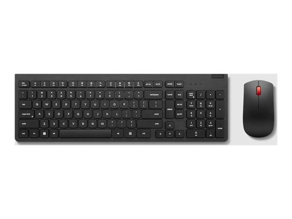 Lenovo - Sats med tangentbord och mus - trådlös - 2.4 GHz - QWERTY - USA med eurosymbol - svart