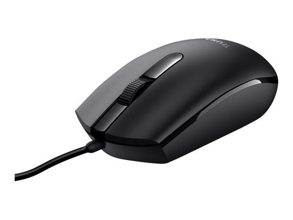 Trust TM-101 - Mus - høyre- og venstrehåndet - optisk - 3 knapper - kablet - USB - svart