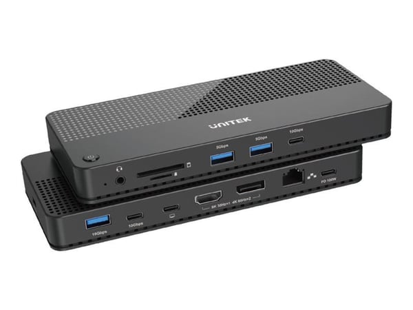 UNITEK DOCKING STATION USB 4 12IN1, HDMI/DP 8K,4X USB-C, 3XUSB-A, SD, POWERDELIVERY 100W