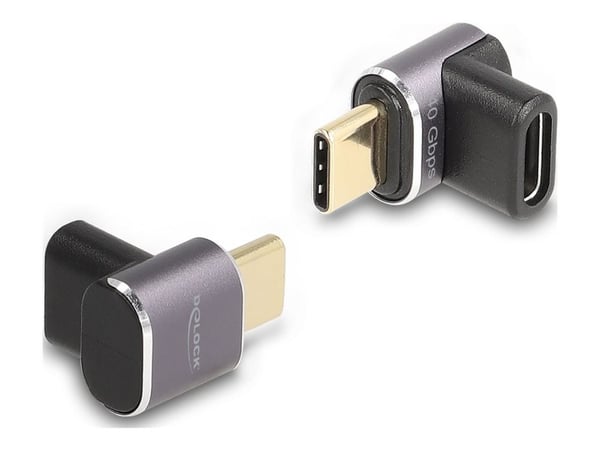 Delock - USB-sovitin - 24-nastainen USB-C (han) til 24-nastainen USB-C (hun) - USB 2.0 / USB 3.2 / USB4 / Thunderbolt 3 - 20 V - 5 A - 1,5 cm - vin...