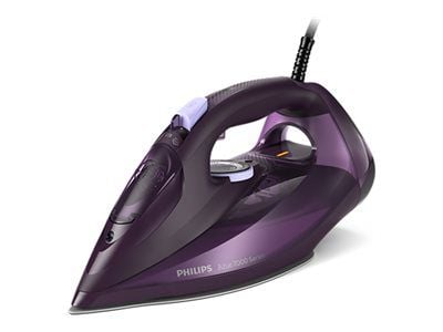 Philips Azur 7000 Series DST7051 - Dampstrykejern med automatisk slukking - såleplate: SteamGlide Elite - 2800 W - dark purple