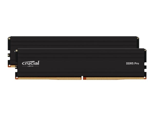 Crucial - DDR5 - sett - 32 GB: 2 x 16 GB - DIMM 288-pin - 6000 MHz / PC5-48000 - CL48 - 1.1 V - ikke-bufret - on-die ECC - svart