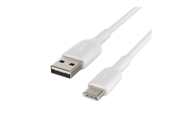 Belkin BoostCharge - USB-kabel - USB-C (hane) till USB (hane) - 3 m - vit