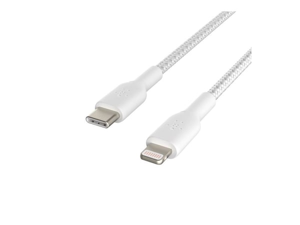 Belkin BoostCharge - Lightning-kabel - USB-C hann til Lightning hann - 2 m - hvit - USB Power Delivery (18 W)