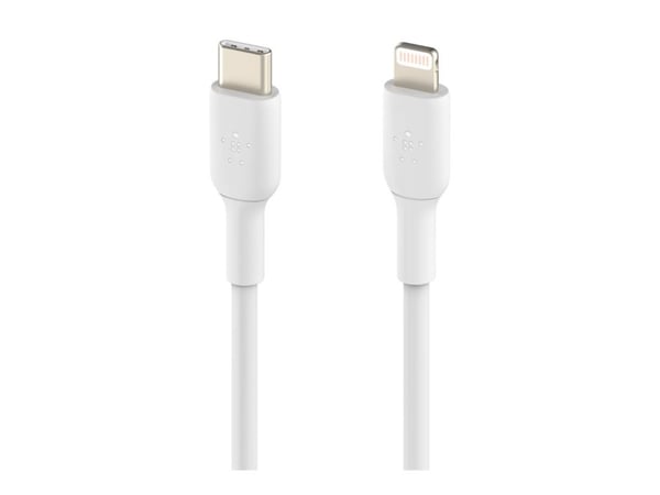 Belkin CAA003BT1MWH, 1 m, Lightning, USB C, Uros, Uros, Valkoinen