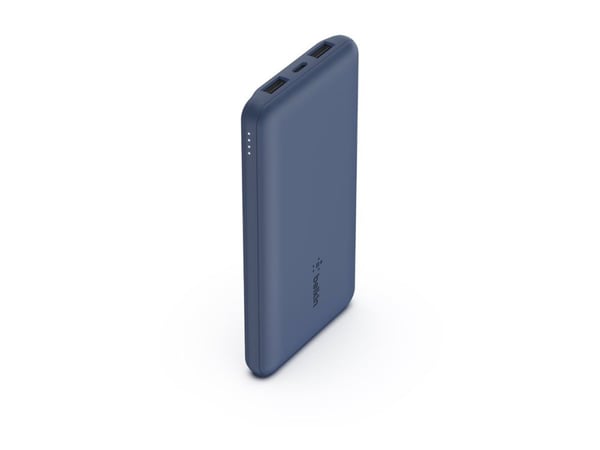 Belkin BoostCharge - Power bank - 10000 mAh - 18 watt - 3 utdatakontakter (USB-C, 2 x USB) - blå