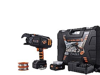 Tjep bindmaskin ultra grip 40 - m/2 Li-ion 18V-batterier, laddare & 2 rullar plasttråd i plastkoffert