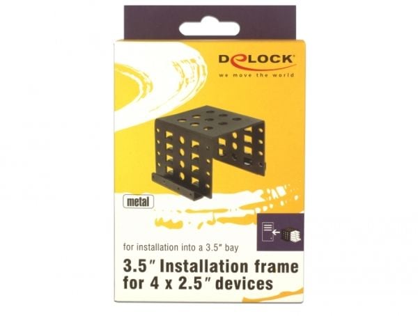 Delock - Uttagbar harddiskramme - 3.5" to 4 x 2.5" - svart